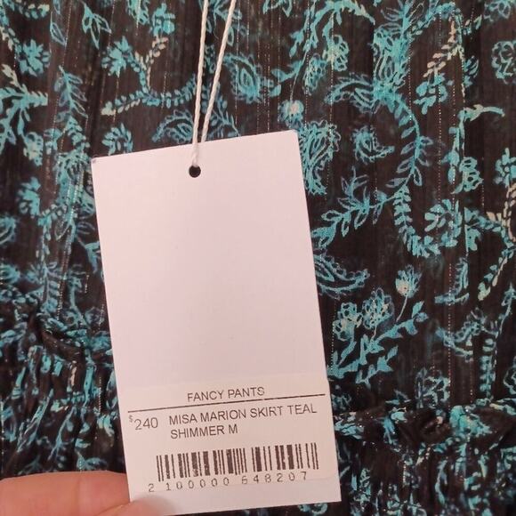 MISA Los Angeles Marion Teal Shimmer Mini Skirt Size M NWT - Picture 10 of 10